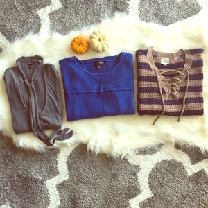 TODAY ONLY! 2 Sweaters for $25 + free Express top